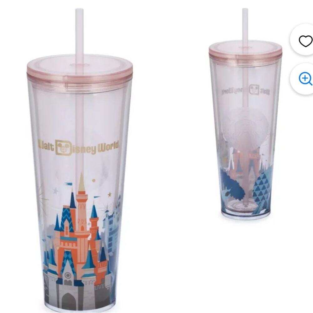 Starbucks Disney Walt Disney World Cinderella Castle Tumbler with Straw New